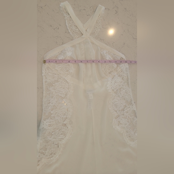 La Perla White halter neck silk and side lace panels size Medium - Picture 5 of 12